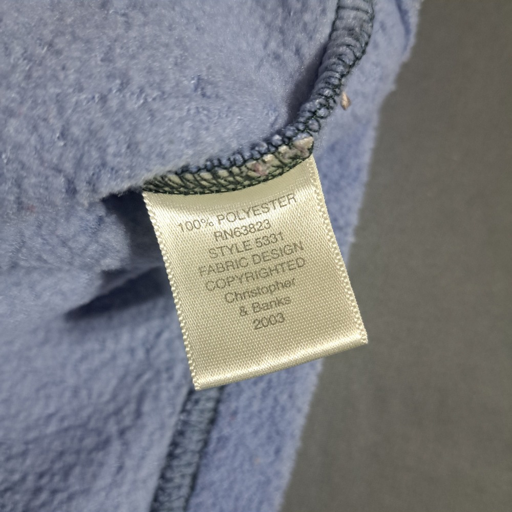 Christopher & Banks MEDIUM Button Up Cardigan Christmas Blue Greeen Cozy - Picture 6 of 6